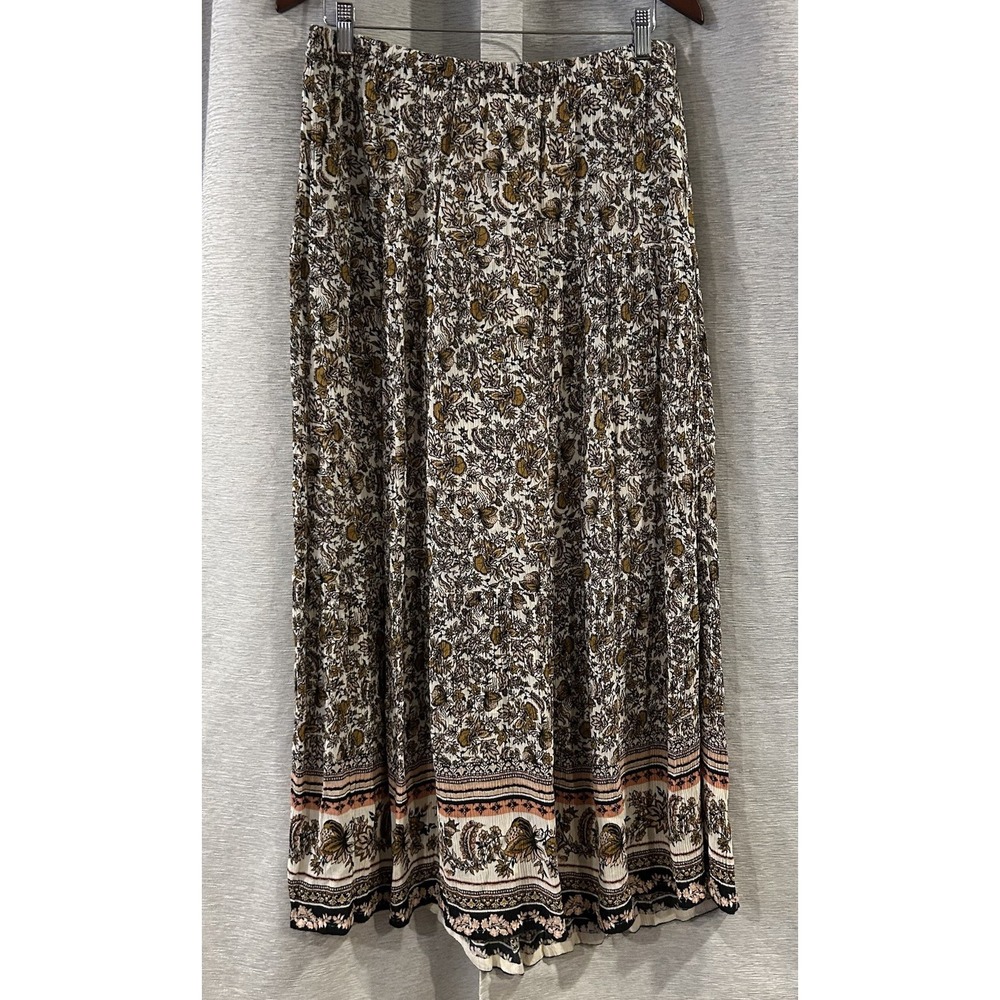 Garnet Hill Maxi Skirt‎ Womens Size Medium Boho Print
